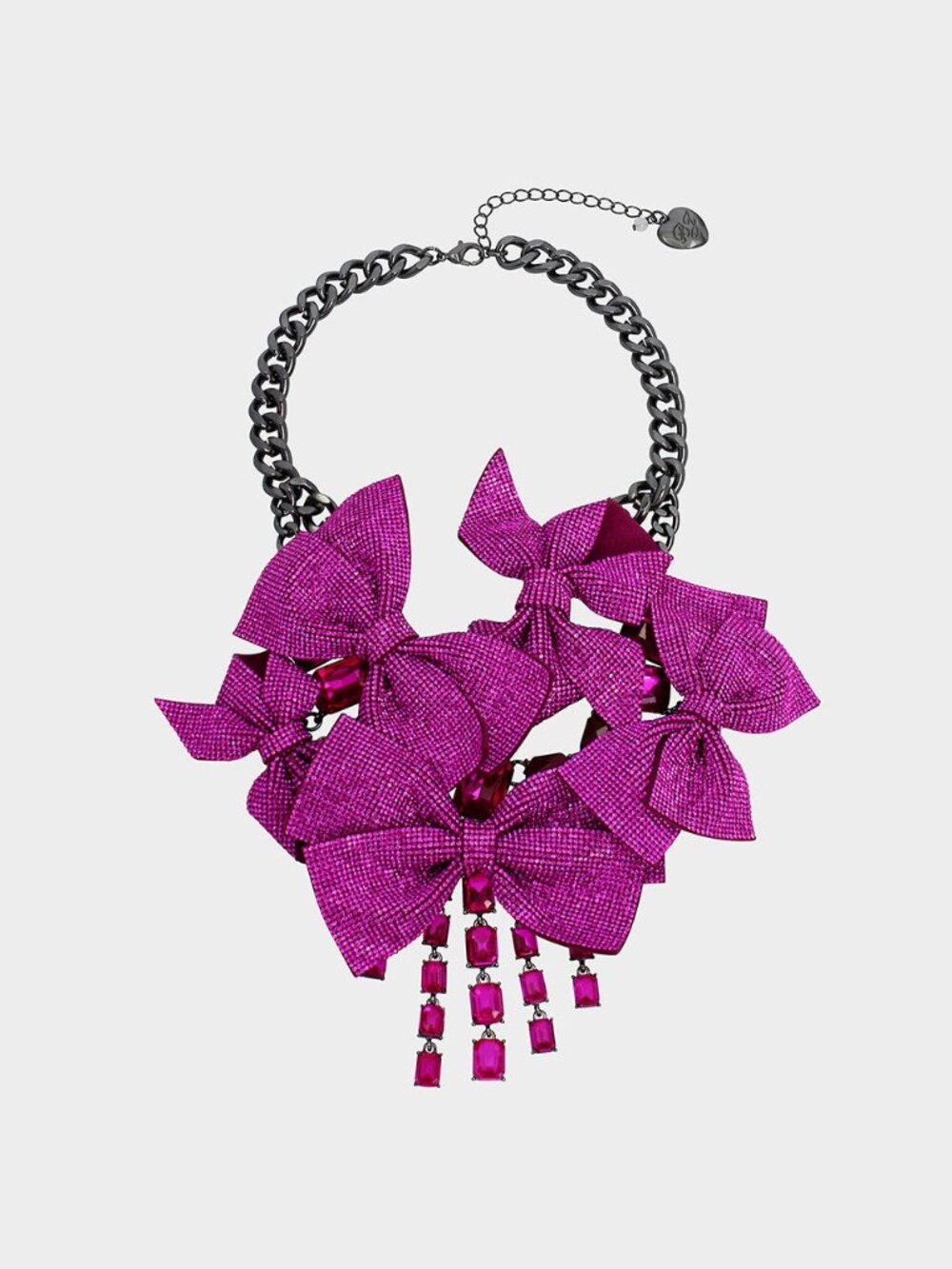 BETSEY JOHNSON BOWS CRYSTAL DROP BIB NECKLACE & EARRINGS SET